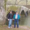Jim Leete and Huk Planas at the Burnside Bridge, where thousands of soldiers died in the Civil War.